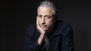 In this Nov. 7, 2014 photo, Jon Stewart poses for a portrait in promotion of his film,"Rosewater," in New York. Stewart, who hosts the political satire series "The Daily Show with Jon Stewart," makes his directorial and screenwriting debut in the film about a journalist who is detained in Iran. (Photo by Victoria Will/Invision/AP)